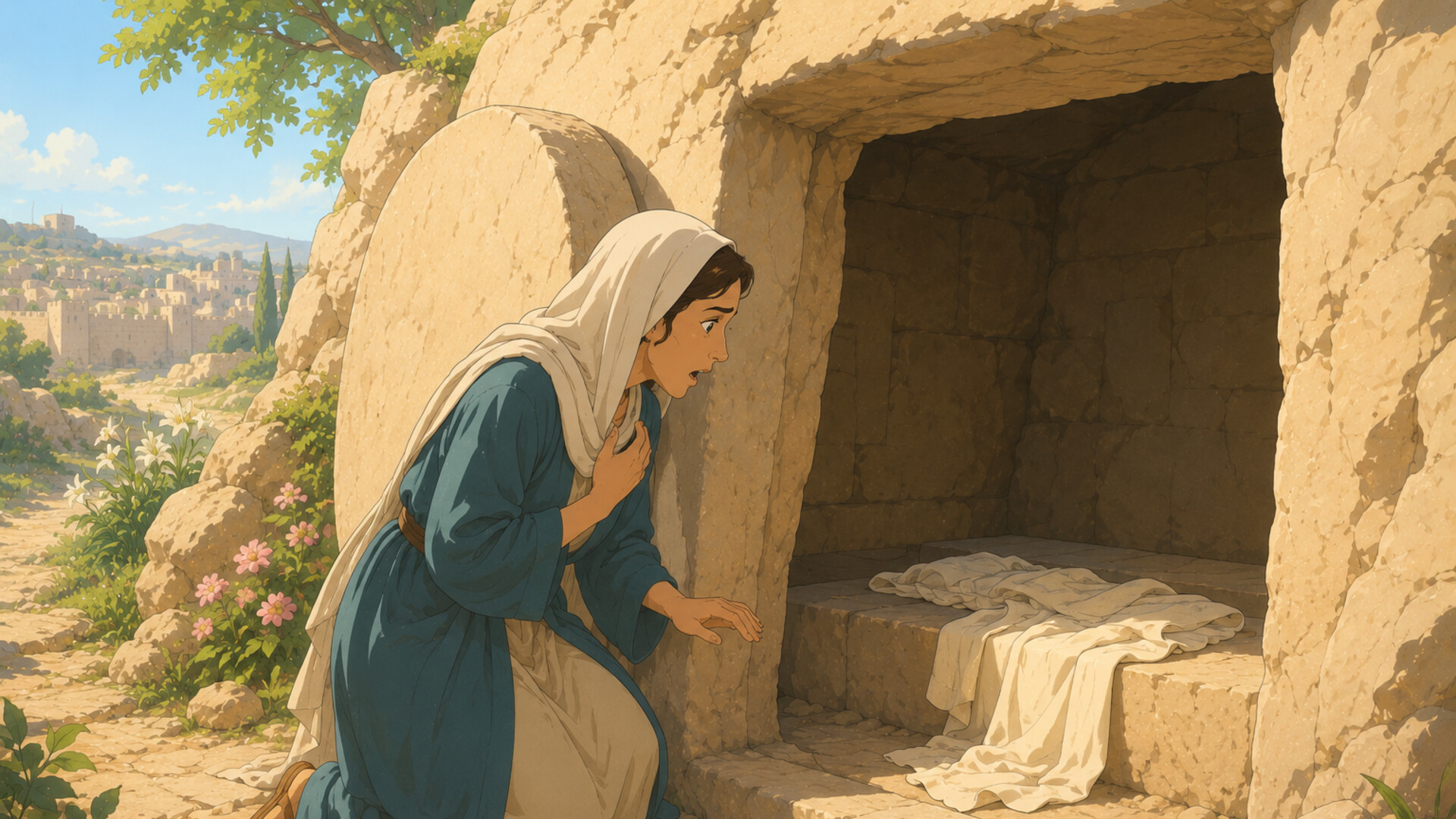 The empty tomb on the morning of the resurrection